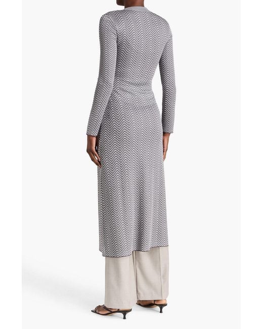 Missoni Gray Metallic Crochet-Knit Cardigan