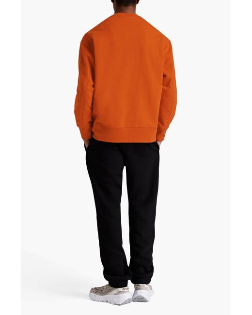 Y-3 Sweatshirt aus baumwollfrottee mit logoprint in Orange für Herren