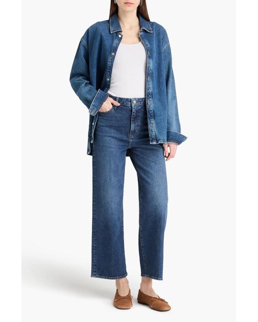 FRAME Blue The Wide High-Rise Wide-Leg Jeans