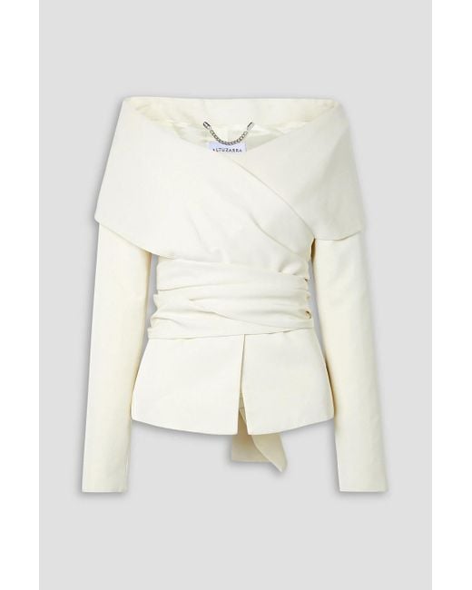 Altuzarra Natural Corinth Off-the-shoulder Twill Top