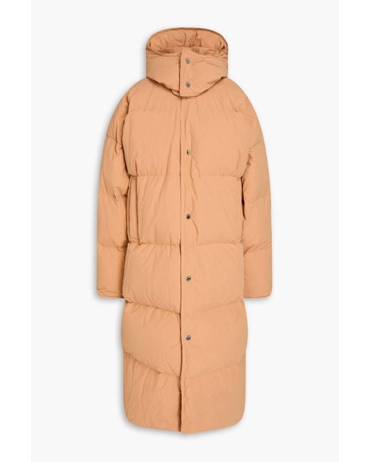Nanushka Orange Quilted Shell Hooded Coat