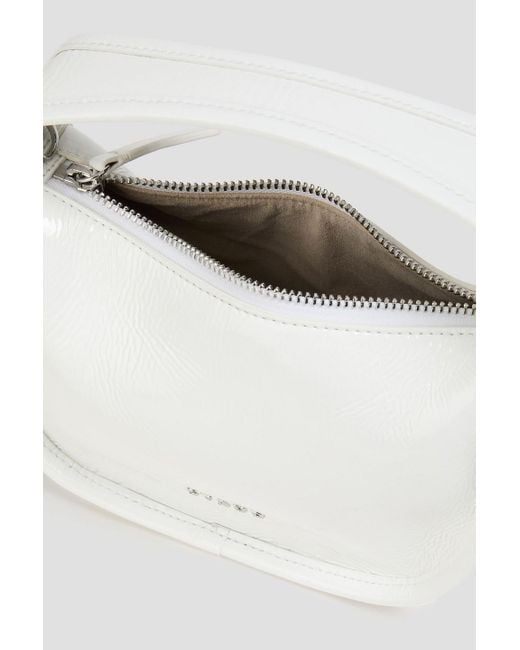 Staud White Venice Patent-Leather Tote