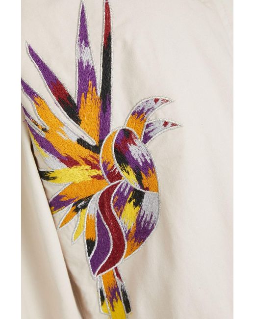 Isabel Marant Natural Gigi Embroidered Cotton Jumpsuit