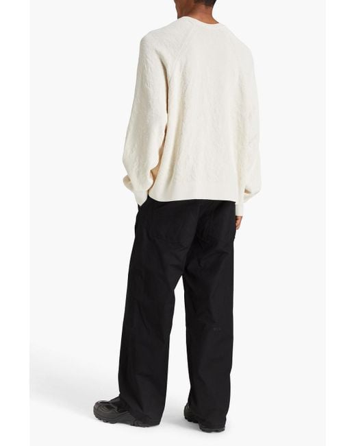 Y-3 White Cotton-blend Sweater for men