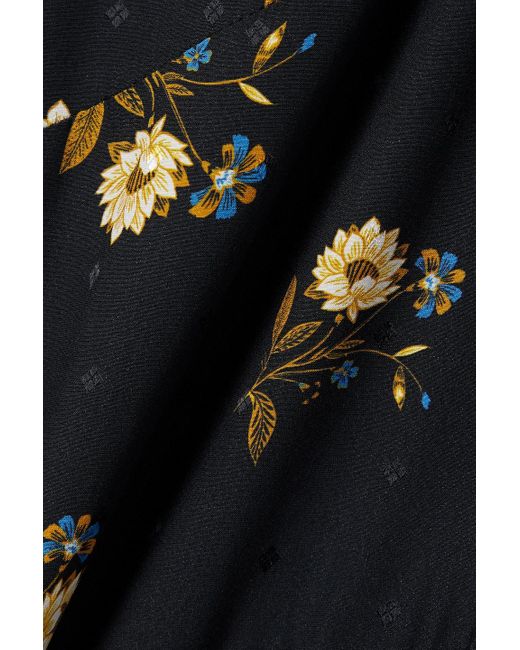 Veronica Beard Black Wixson Floral-print Silk-blend Jacquard Maxi Dress