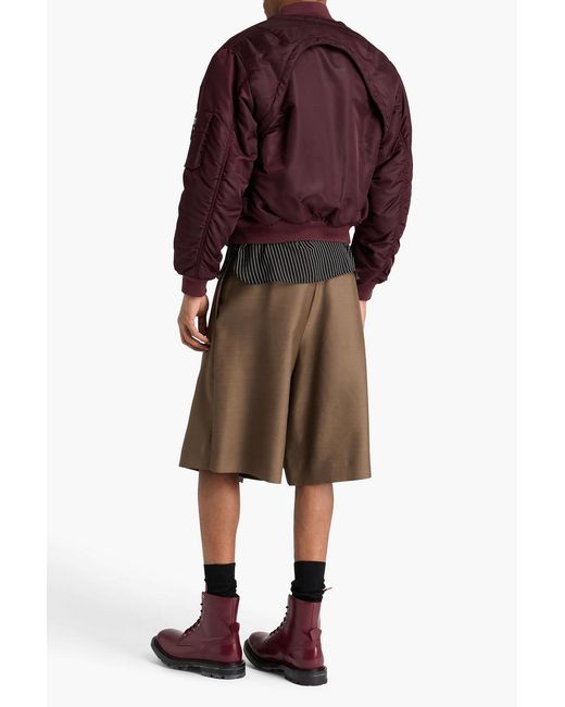 McQueen Red Shell Bomber Jacket for men