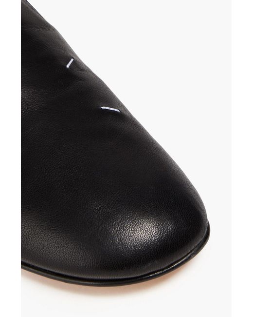 Maison Margiela Black Embroidered Leather Loafers