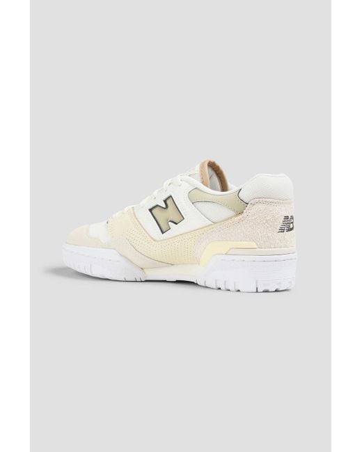 New Balance White 550 Leather And Suede Sneakers