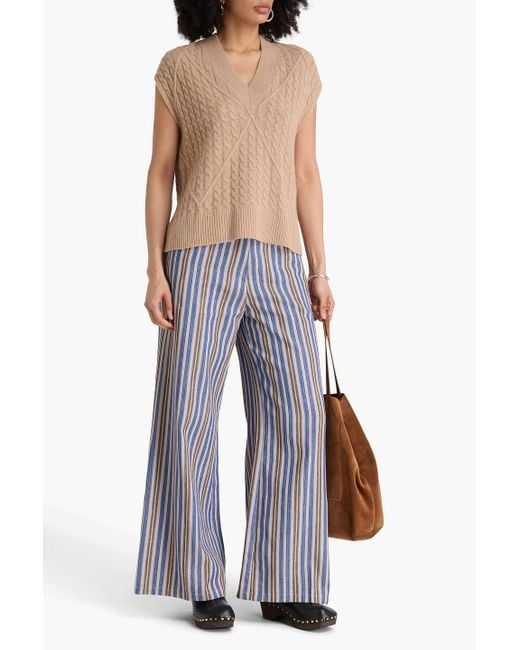 Autumn Cashmere Natural Cable-Knit Cashmere Vest