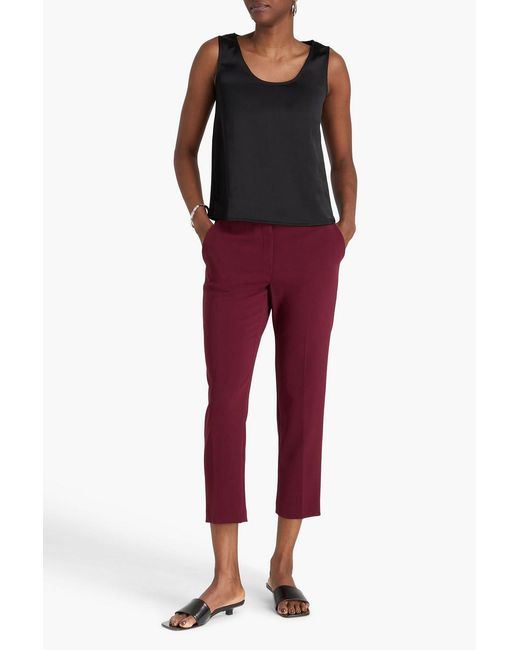 Theory Treeca Cropped Crepe Tapered Pants
