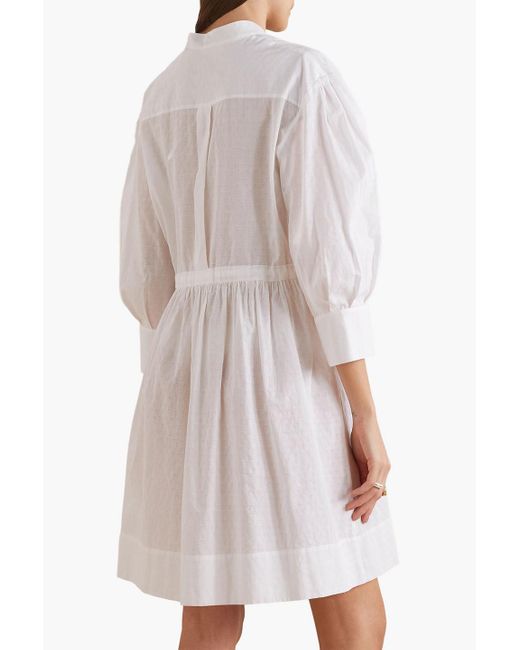 See By Chloé Natural Broderie Anglaise-trimmed Cotton-jacquard Mini Dress