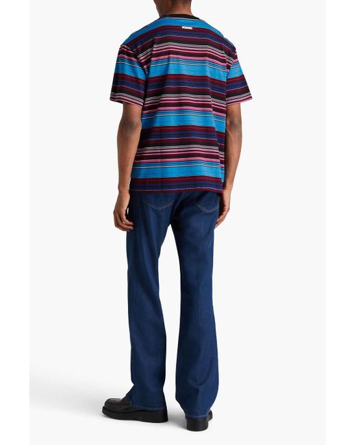 Missoni Blue Striped Cotton-jersey T-shirt for men