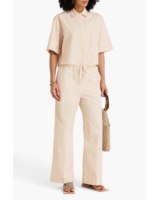 Totême  Natural Cropped Cotton-Poplin Shirt