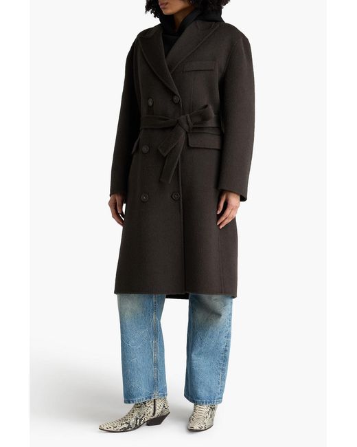 Acne Black Double-Breasted Wool And Alpaca-Blend Felt Coat