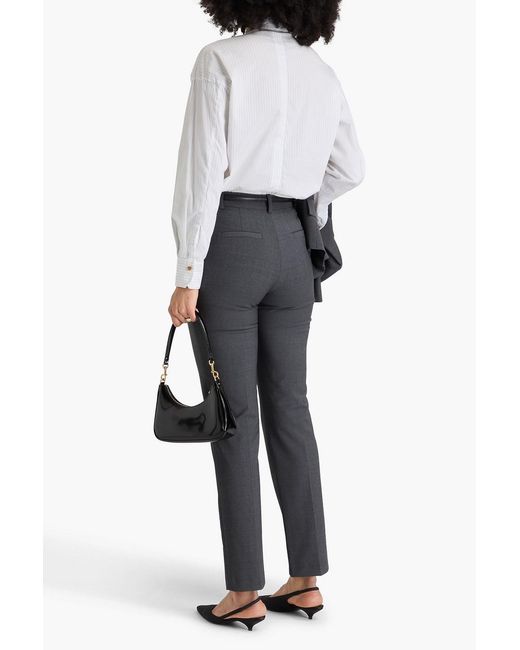Claudie Pierlot Gray Wool-Blend Tapered Pants