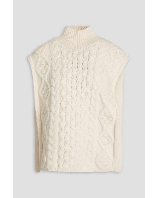 Loulou de Saison Natural Cable-knit Wool And Cashmere-blend Dickey