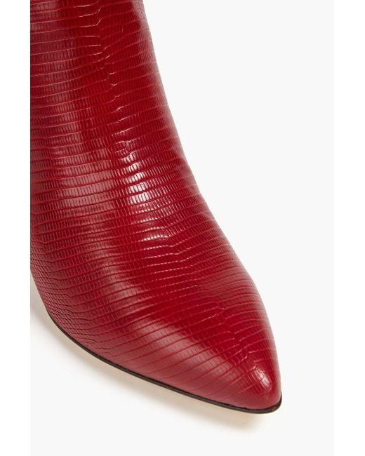 Sam Edelman Red Uma kniehohe stiefel aus kunstleder mit eidechseneffekt