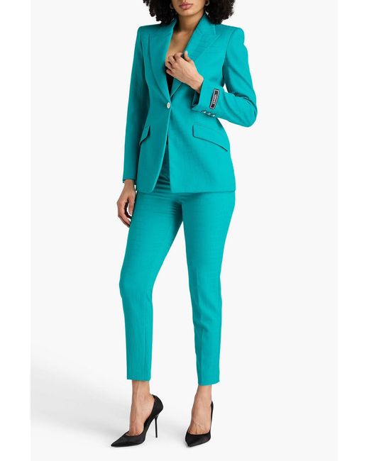 Versace Blue Wool-Jacquard Blazer