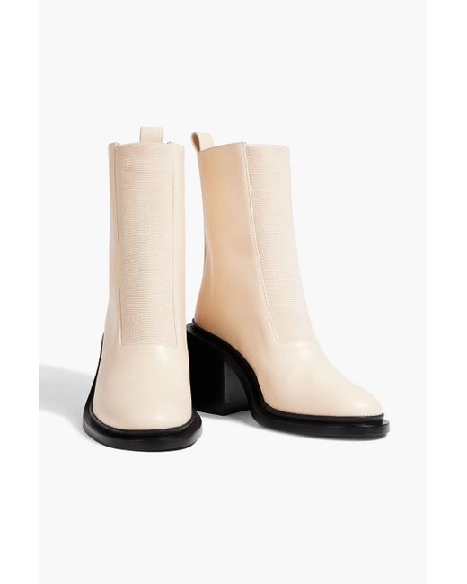 Jil Sander White Leather Ankle Boots