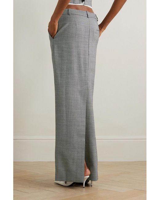 Alessandra Rich Gray Wool-blend Maxi Skirt