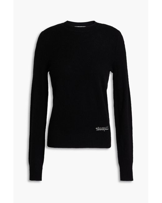 Zimmermann Black Embroidered Cashmere Sweater