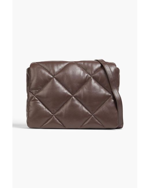 Stand Studio Brown Brynnie Quilted Leather Shoulder Bag