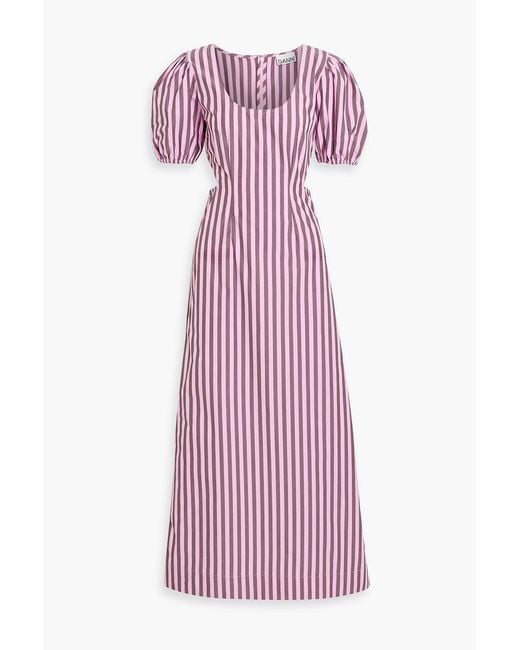 Ganni Purple Cutout Dress