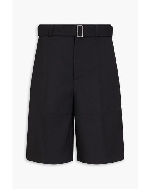 Jil Sander Blue Belted Twill Shorts for men