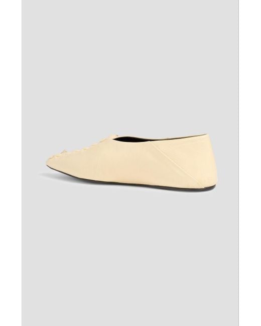 Jil Sander Natural Leather Point-Toe Flats
