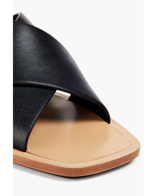 Fabiana Filippi Black Studded Leather Mules