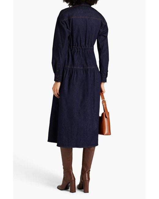 Diane von Furstenberg Blue Midi-hemdkleid aus denim