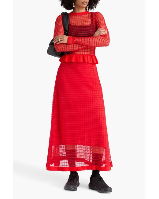 CECILIE BAHNSEN Gemma Shirred Knitted Maxi Skirt