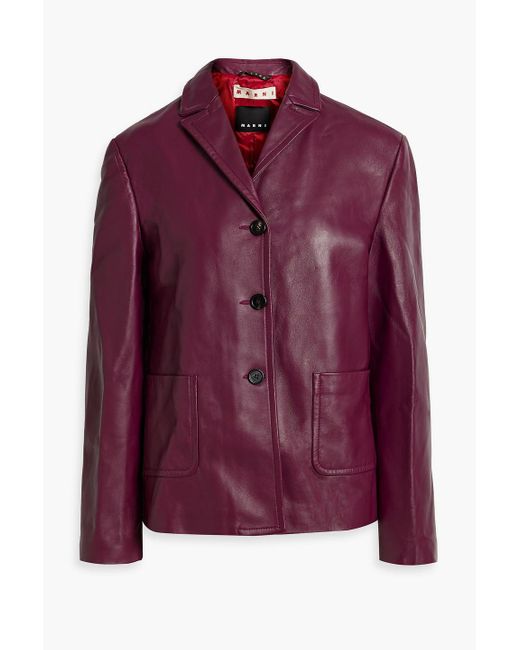 Marni Purple Leather Jacket