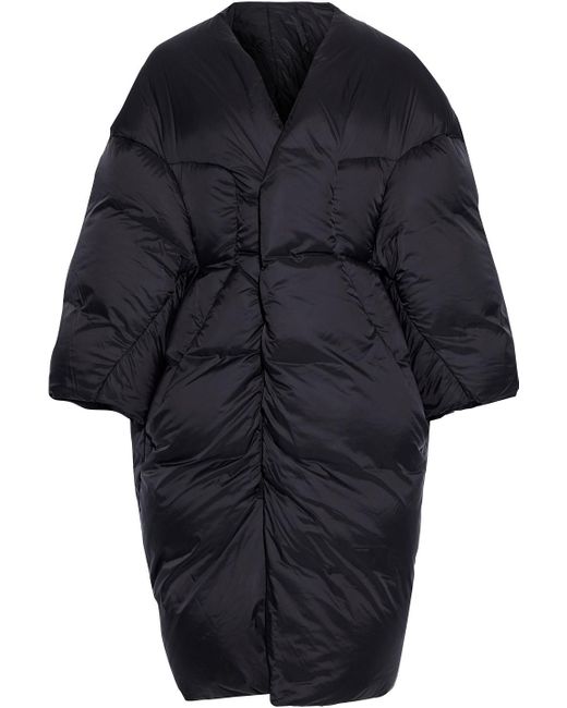 Rick Owens Black Cj Quilted Shell Down Coat