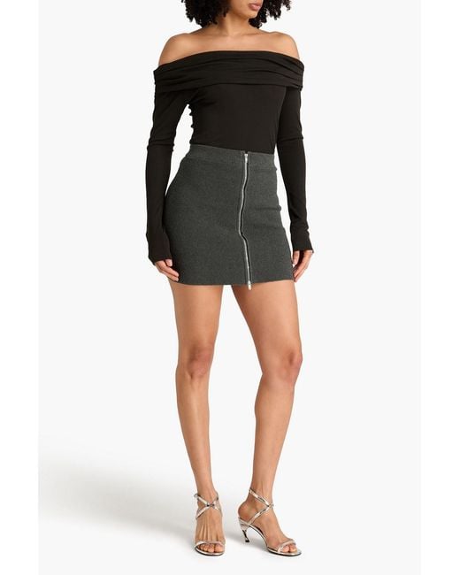 Nanushka Black Amily Off-The-Shoulder Draped Jersey Top