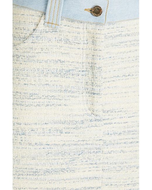 Sandro White Bertille Cotton-blend Bouclé-tweed Mini Skirt
