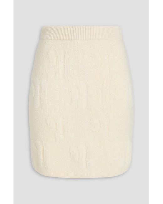 Nanushka Natural Jacquard-Knit Wool Mini Skirt