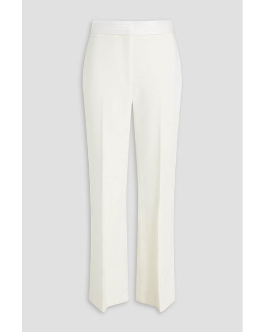 Claudie Pierlot White Satin-Trimmed Crepe Flared Pants
