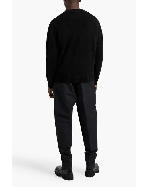 FRAME Black Embroidered Cashmere Sweater for men