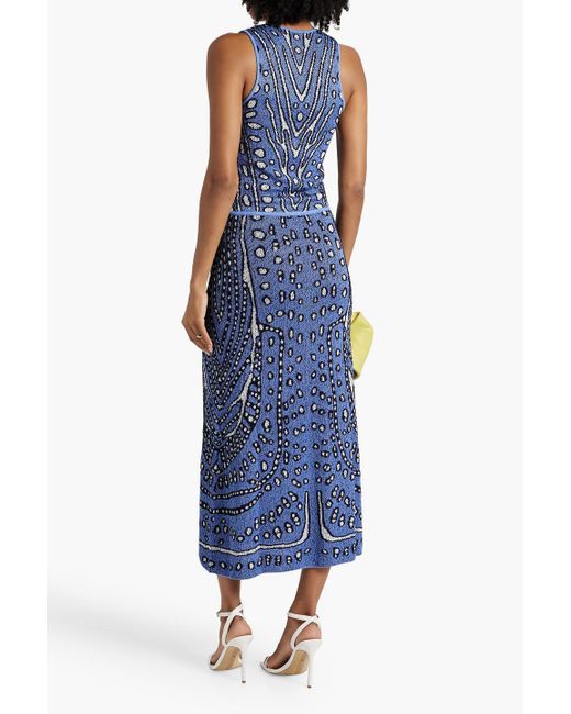 Altuzarra Blue Cutout Jacquard-knit Midi Dress