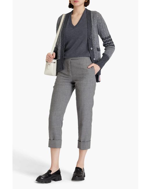 Thom Browne Gray Cropped Wool Tapered Pants