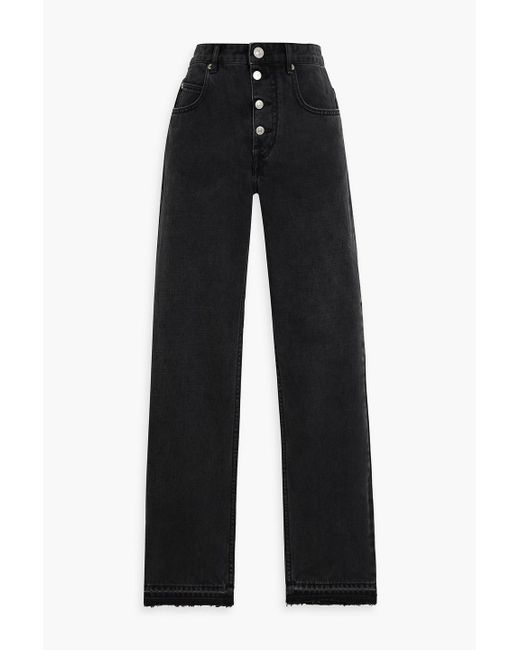 Isabel Marant Black Belden High-Rise Straight-Leg Jeans