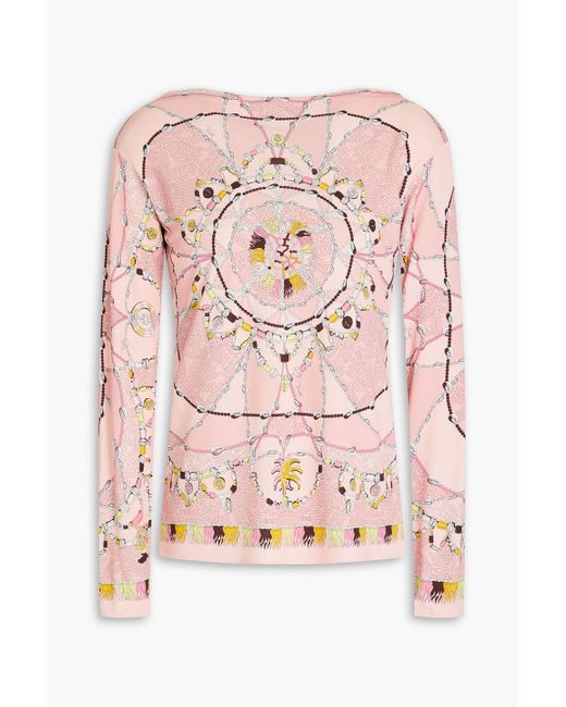 Emilio Pucci Pink Printed Jersey Top