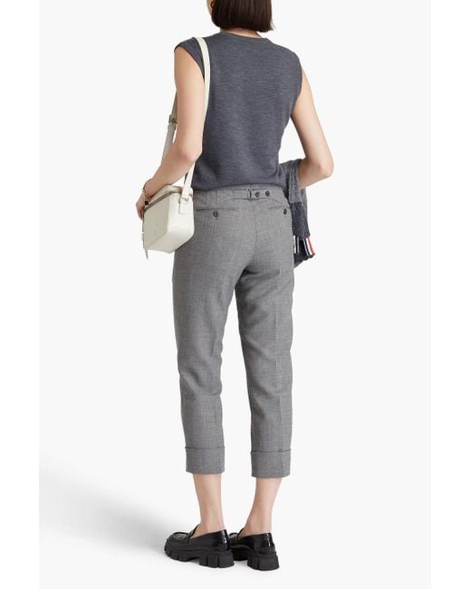 Thom Browne Gray Cropped Wool Tapered Pants