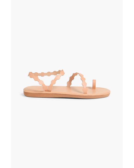 Ancient Greek Sandals Pink Cronos Scalloped Leather Sandals