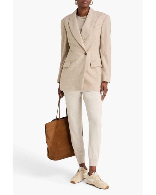 Brunello Cucinelli Natural Alpaca And Wool-Blend Flannel Blazer