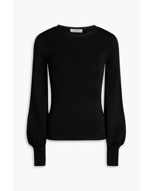 Valentino Garavani Black Stretch-knit Sweater