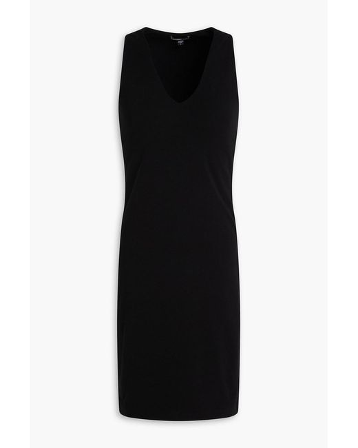 James Perse Black Cotton-Blend Jersey Mini Dress