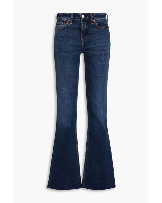 Rag & Bone Blue Kinsely Mid-rise Flared Jeans