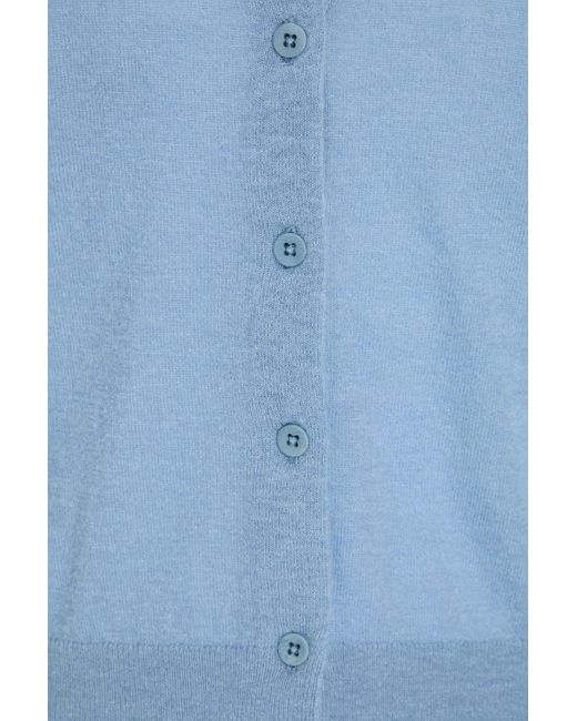 Tibi Blue Wool-blend Cardigan
